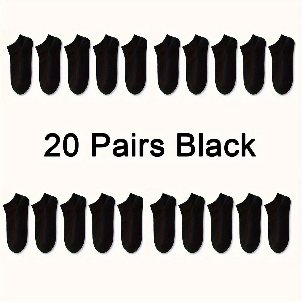 Quick Dry Anti-Odor Sport Socks for Men and Women - 20 Pairs