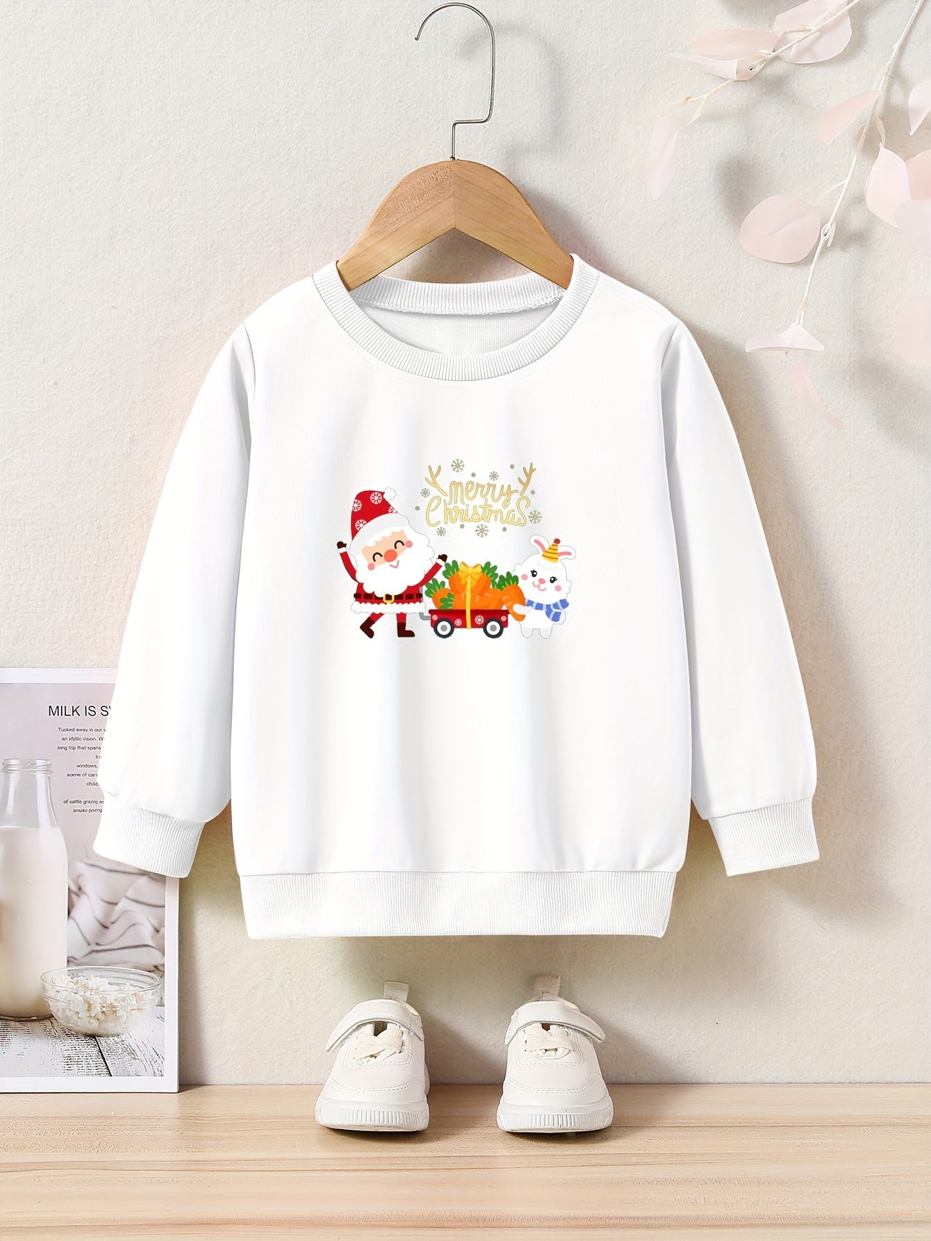 Snowman Graphic Crew Neck Sweatshirt Kids Christmas Gift