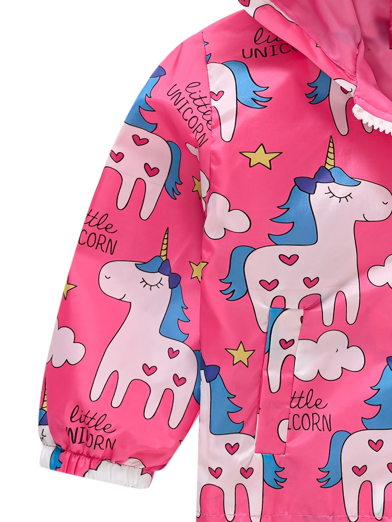 Girls Unicorn Print Hooded Jacket for Winter
