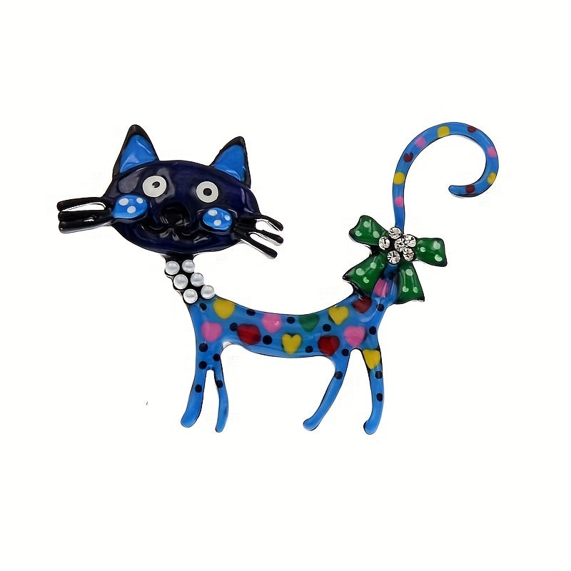 Dripping Cat Brooch Enamel Pin for Girls