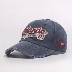 Men's Washed Cotton Hole Patch Baseball Cap