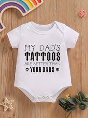 Baby Boys Daddy's Tattoos Onesie Short Sleeves Summer Onesies