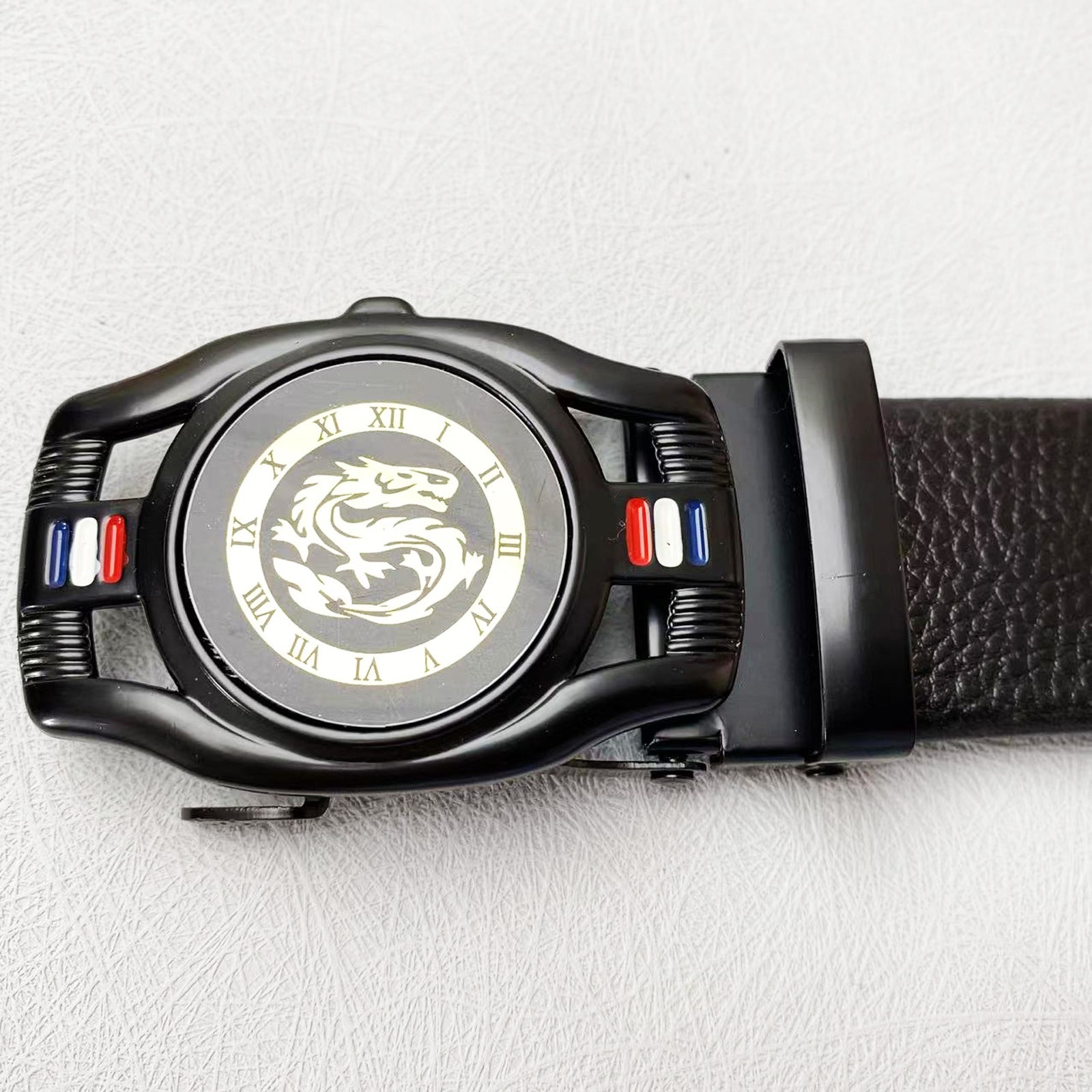 Men's Belt Dragon Clocks Sports Car Automatic Buckle Belt