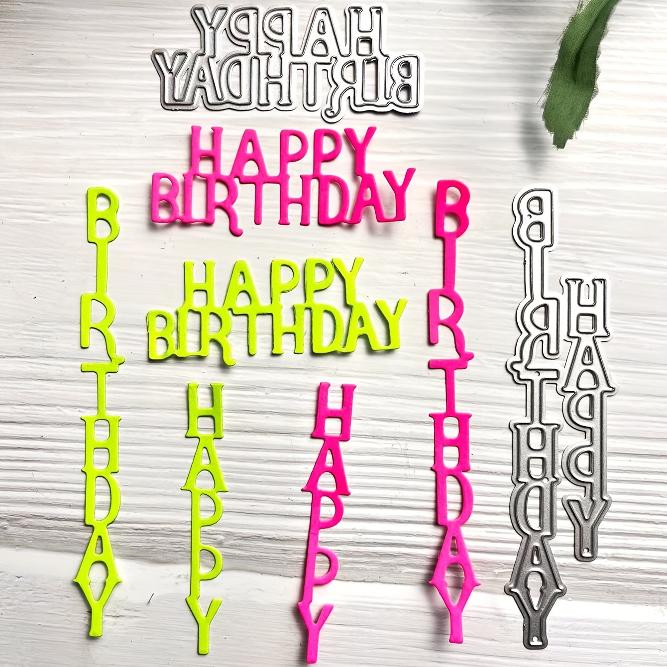2pcs Happy Birthday Die Cutting DIY Scrapbooking Embossing Tools