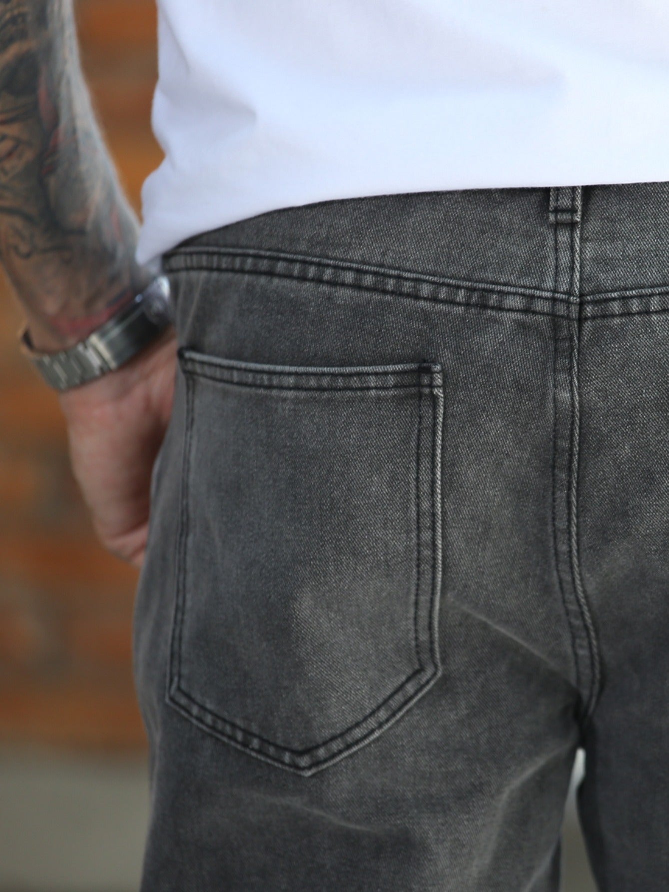 Men's Grey Straight Leg Jeans