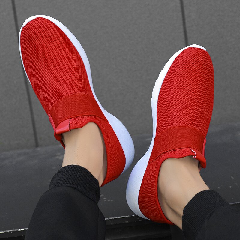 Men's Mesh Breathable Sneakers Running Shoes Red