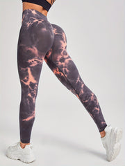 Tie Dye Yoga Workout Pants High Stretch Leggings Women's Activewear
