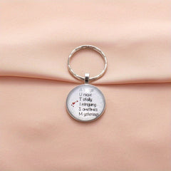Vintage Keychain Necklace English Charm for Bags Wallets Accessories