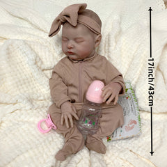 Baby Girl Reborn Doll Soft Vinyl Full Body Detailed Closed Eyes Mixed Colors
