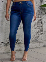 High Rise Skinny Jeans with Button Fly