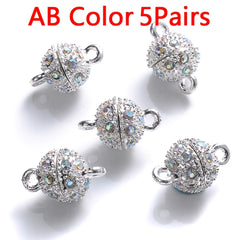 5Pairs Rhinestone Pendants Magnet Connected Clasps for Jewelry Making