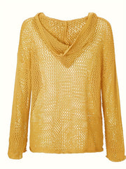 Casual Sweater Women's Plus Solid Hooded Jumper