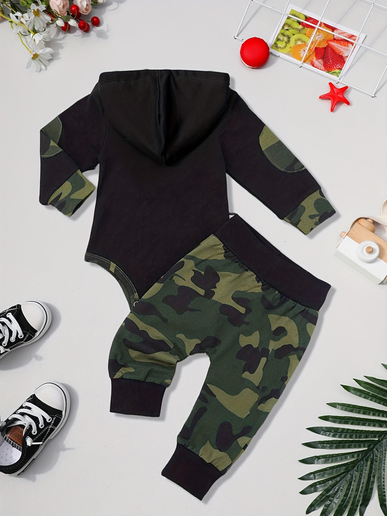 Baby Boy Plaid Letter Print Hoodies Long Pants 2pcs Set