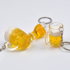 Beer Cups Key Chain Food Handicraft Keychain Jewelry Gift 1PS