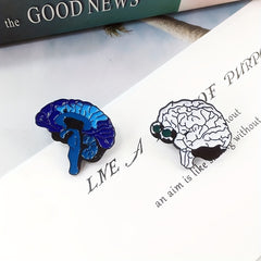 Cartoon Brain Alloy Brooch Jacket Accessories for Girls