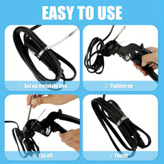 Cable Tie Cutter Tool Kit with 100 Metal Zip Ties