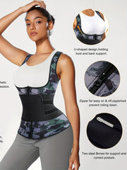 Neoprene Sauna Suit for Women Sweat Vest Waist Trainer Zipper Tank Top