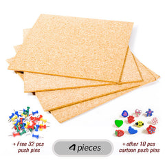 29.97 cm Square Frameless Cork Board, Self-adhesive Decorative Board