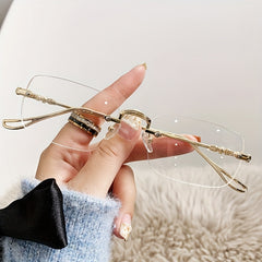 Rimless Metal Sunglasses UV400 for Summer Beach Travel
