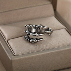 Gothic Vintage Peafowl Ring Zircon Adjustable Cuff Ring