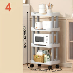 3 4 Tier Movable Utility Cart Rolling Organization Cart