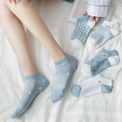 5 Pairs Strawberry Crew Socks for Women
