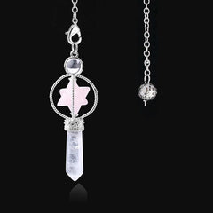 Men's Dowsing Pendulum Quartz Pink Healing Spiritual Tool