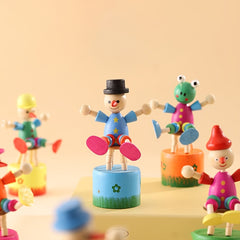 Cartoon Wooden Dancing Clown Swing Puppet Toy for Kids