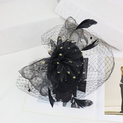 Vintage Tea Party Hat with Veil Netting for Weddings
