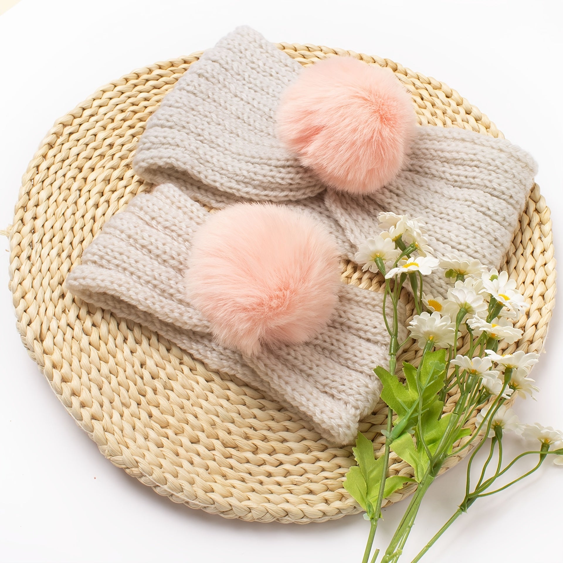 2pcs Winter Knitted Hairband Warm Headwear Hair Accessories