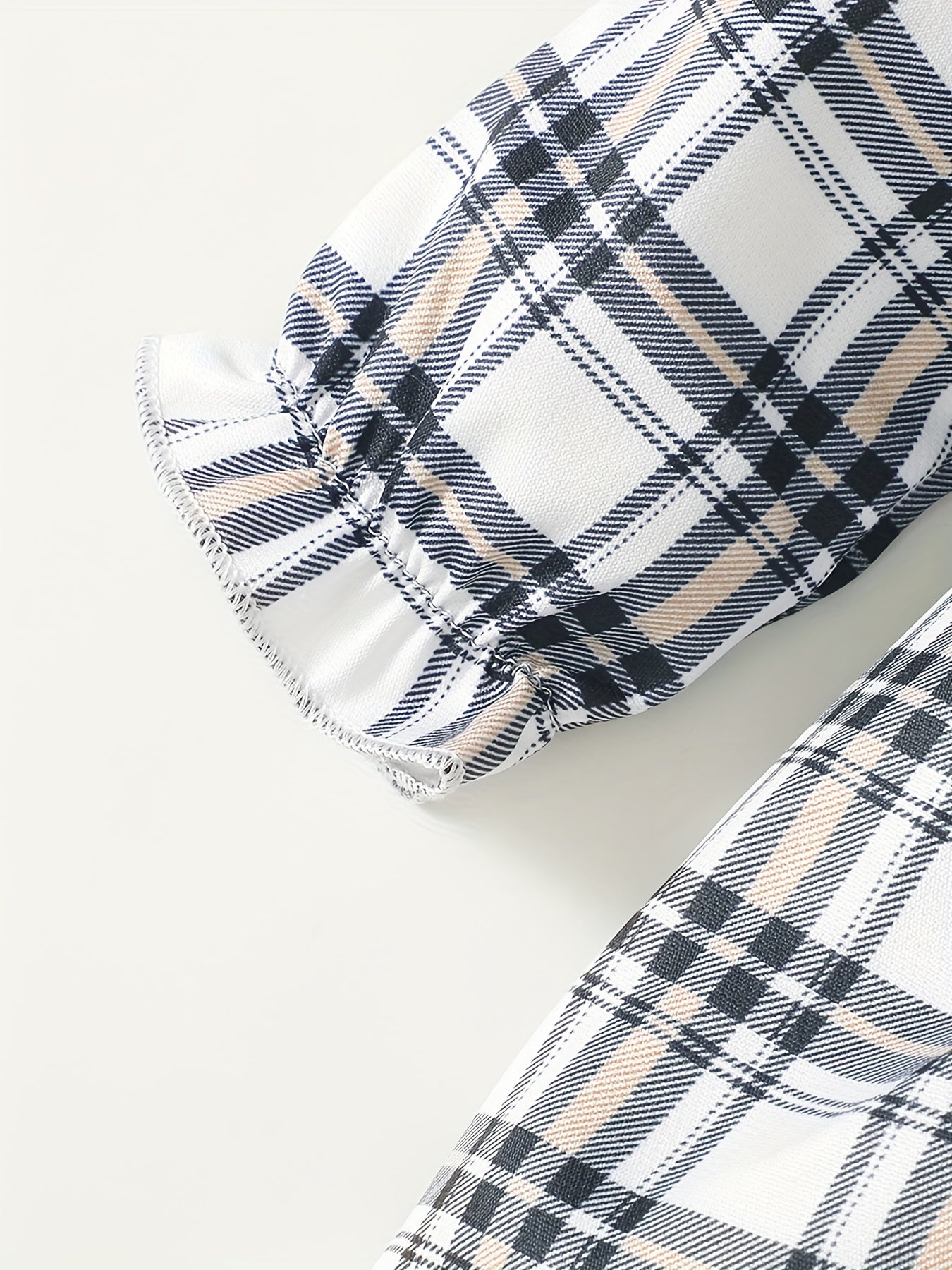 Plaid Casual Long Sleeved Dress for Baby Girls