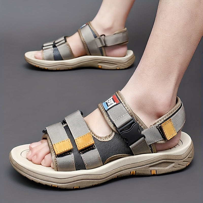 Men's Hook and Loop Slide Sandals with Rubber Soles