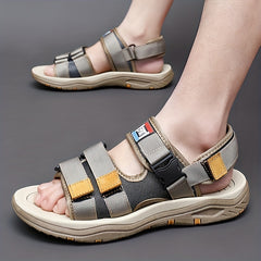 Men's Hook and Loop Slide Sandals with Rubber Soles