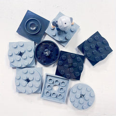 6Pcs 3 Sets MOC Building Blocks 4X4 Round Plate Turntable Base Connectors