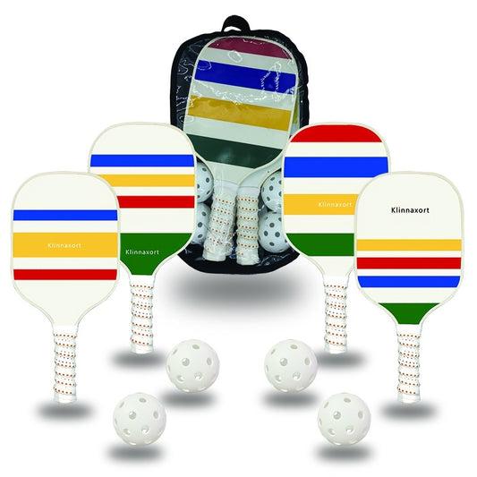 Pickleball Racket Set 4 Rackets 4 Pickleballs 1 Handbag