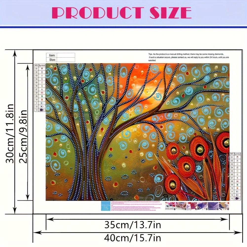 Abstract Tree Diamond Painting Kit DIY Special Shape Crystal Diamond Partial