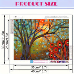 Abstract Tree Diamond Painting Kit DIY Special Shape Crystal Diamond Partial