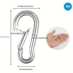 Stainless Steel Spring Clip 3 Pack Heavy Duty Key Swing Camping Fishing