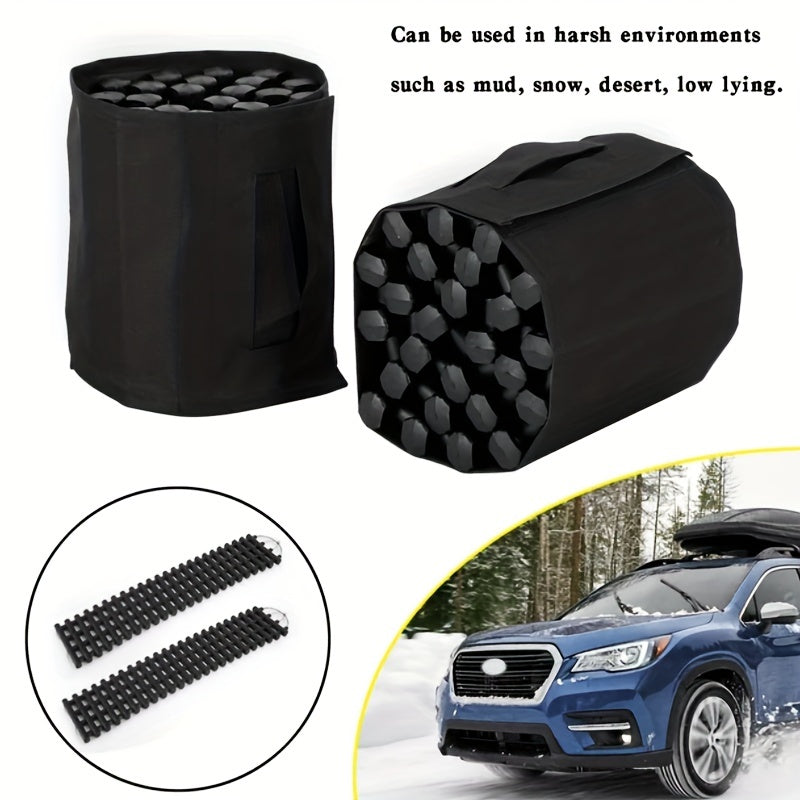 2pcs Car Emergency Traction Mats Portable Car Tire Grip Recovery Track Traction