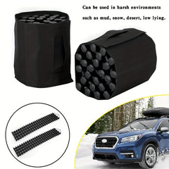 2pcs Car Emergency Traction Mats Portable Car Tire Grip Recovery Track Traction