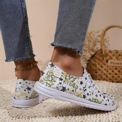 Women's Skate Shoes With Star & Year's Letter Designs