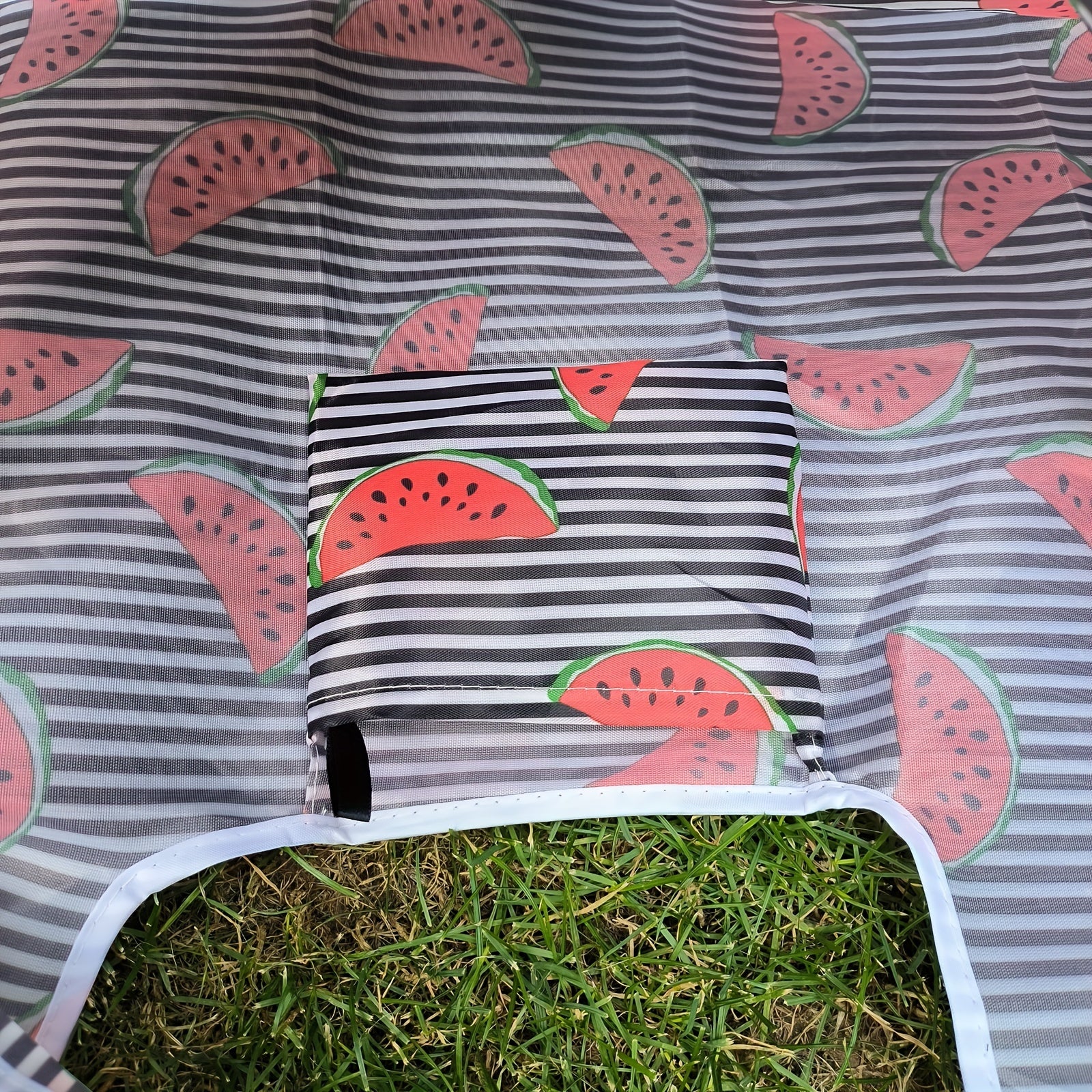 Stripes & Watermelon Pattern Shoulder Bag Lightweight Shopper