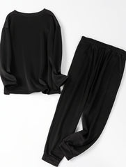 Plus Size Gnomes & Letter Print Fleece Top and Joggers Pajama Set