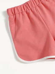 Little Girls' Cartoon Flower Graphic Casual Shorts