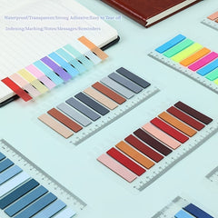 2pcs Morandi Waterproof Sticky Notes Small Strip Instruction Stickers