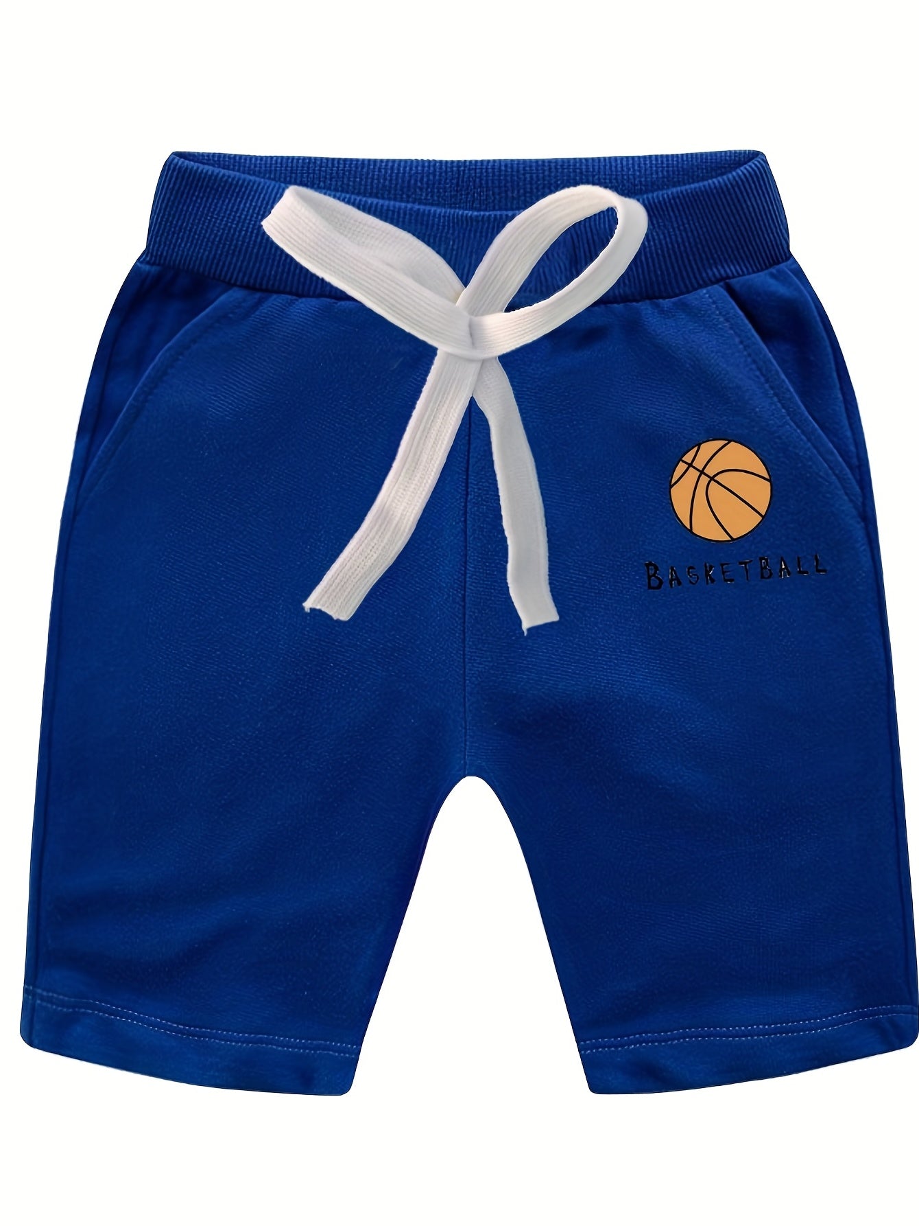 Boys Basketball Print Comfortable Drawstring Shorts For Summer