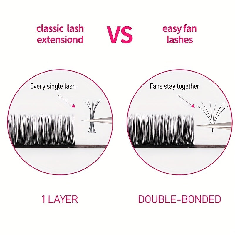 Self Fanning Auto Blooming Volume Lashes for C D Curl 8-16mm Mix