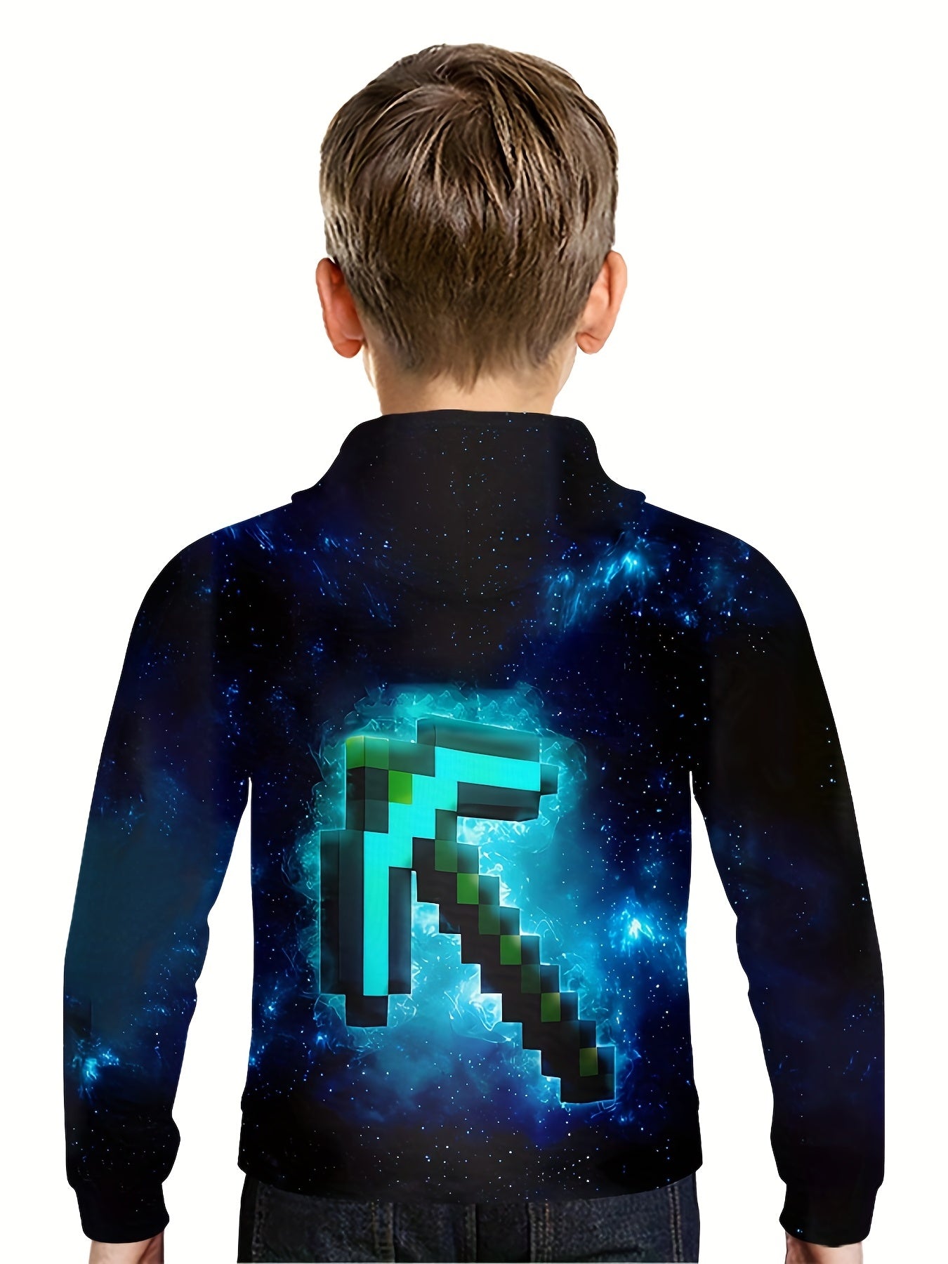 Teens 3D Game Tool Print Hooded Sweatshirt Kids Casual Hooded Pullover