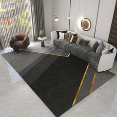 Modern Abstract Geometric Area Rug Non Shedding Grey Floor Carpet
