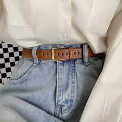 Girls Boys Hollow Buckle Retro Decorative Jeans Pants Belt